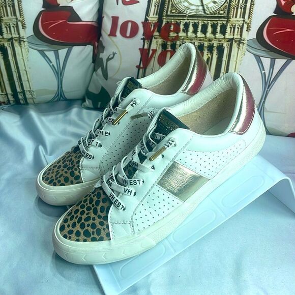 Vintage Havana Shoes - (B2) Havana Dina vintage sneakers with,leopard print and metallic gold, sz 8.5